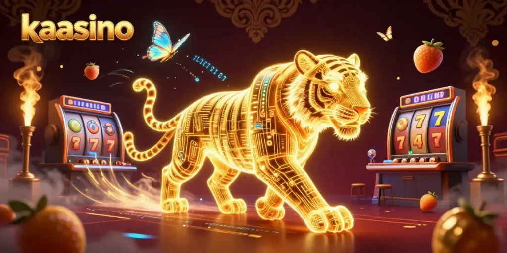 Play at kaasino with this vibrant depiction of gaming energy and excitement.