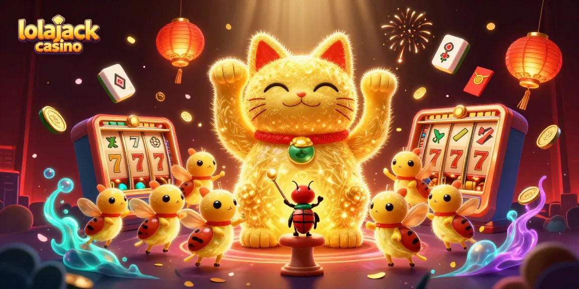 Experience the excitement at Lolajack Casino with a vibrant display of dynamic casino symbols.