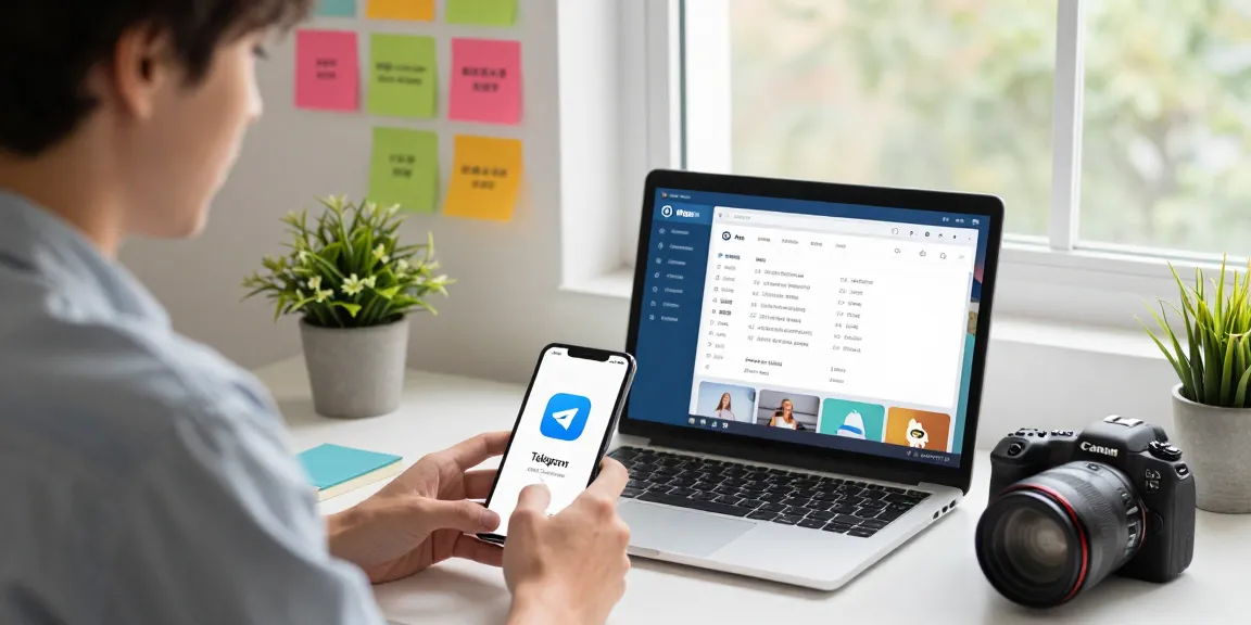 Exploring the Telegram Chinese Version interface on desktop and mobile in a modern home office.