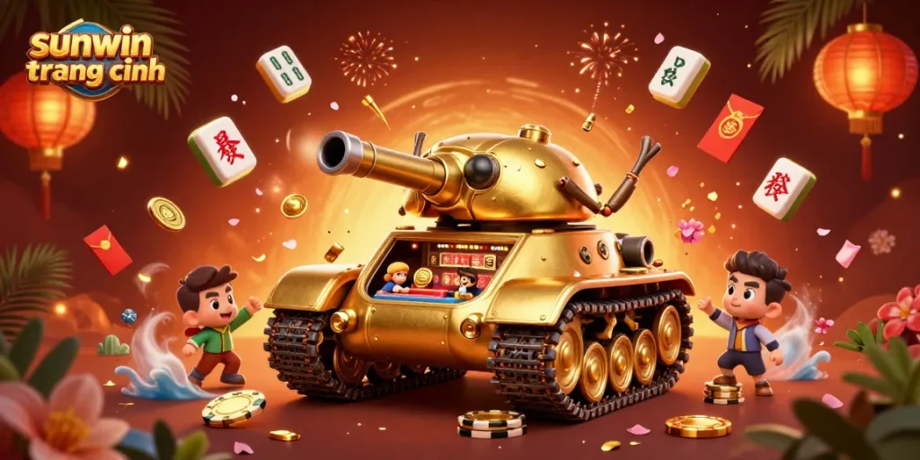 Discover the excitement at sunwin trang chính, featuring innovative games and massive jackpots in a vibrant casino illustration.